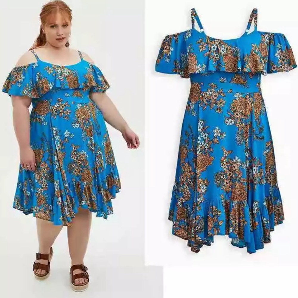 Torrid size 2 lined off the shoulder sundress